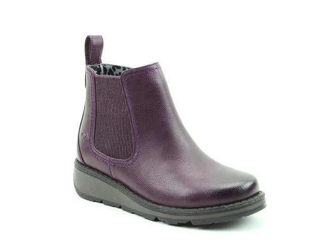 Heavenly Feet New Rolo Purple Womens Casual Comfort Ankle Boots