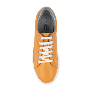 Lunar FLE041 Veneto Orange Womens Casual Comfort Leather Lace Up Trainers