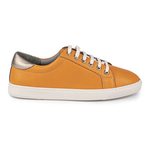 Lunar FLE041 Veneto Orange Womens Casual Comfort Leather Lace Up Trainers