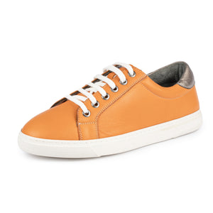 Lunar FLE041 Veneto Orange Womens Casual Comfort Leather Lace Up Trainers