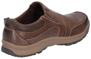 Hush Puppies Jasper Brown Mens Casual Comfort Slip On Leather Shoes