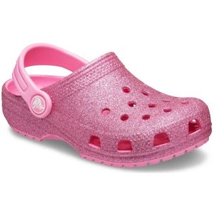 Crocs Classic Glitter Clog Pink Kids Childrens Summer Casual Shoes