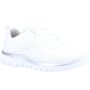 Skechers 12615/WSL White Women's Sporty Knit Mesh Upper Trainers