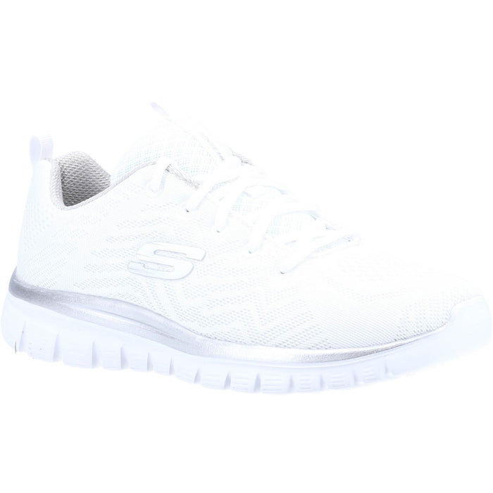 Skechers 12615/WSL White Women's Sporty Knit Mesh Upper Trainers