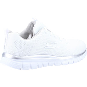 Skechers 12615/WSL White Women's Sporty Knit Mesh Upper Trainers