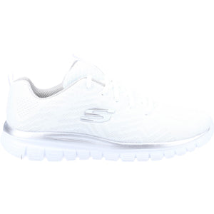 Skechers 12615/WSL White Women's Sporty Knit Mesh Upper Trainers