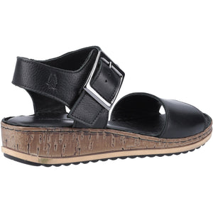 Hush Puppies Ellie Black Women's Leather Comfort Sandal