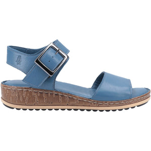 Hush Puppies Ellie Blue Women's Leather Comfort Sandal