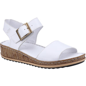 Hush Puppies Ellie White Women's Leather Comfort Sandal