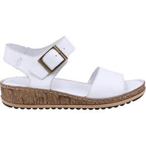 Hush Puppies Ellie White Women's Leather Comfort Sandal