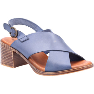 Hush Puppies Gabrielle Navy Women's Leather Comfort Heeled Sandals