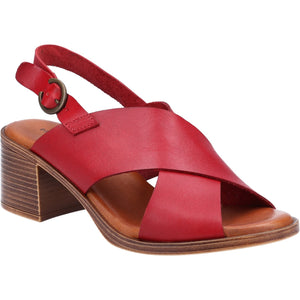 Hush Puppies Gabrielle Red Women's Leather Comfort Heeled Sandals