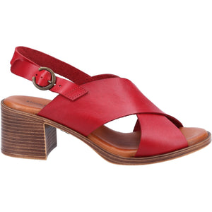 Hush Puppies Gabrielle Red Women's Leather Comfort Heeled Sandals