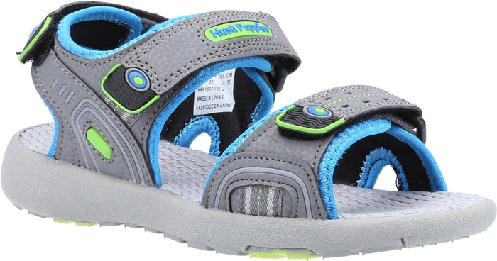 Hush Puppies Mario Grey Kids Comfort Sandal
