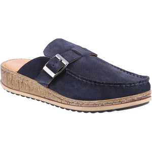 Hush Puppies Sorcha Navy Suede Women's Leather Comfort Mule Shoe