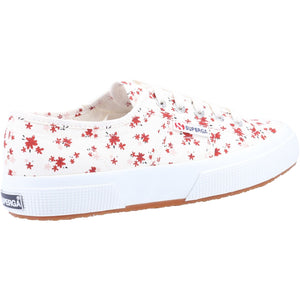 Superga 2750 Print White Avorio Red Womens Casual Stylish Canvas Shoes