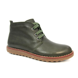 Lunar Claire GLR003 Green Womens Casual Comfort Zip/Lace Up Ankle Boots