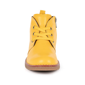 Lunar Claire GLR003 Yellow Womens Casual Comfort Zip/Lace Up Ankle Boots