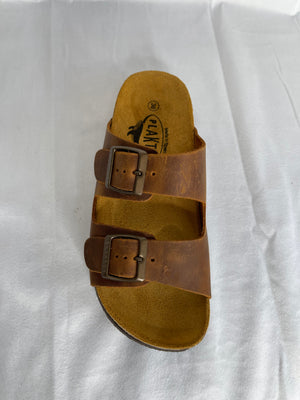 Plakton Malaga Mid 340010 Roble Brown Leather Womens Casual Stylish Open Toe Sandals