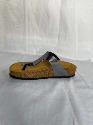 Plakton 341671 San Sebastian Mid Plomo Pewter Womens Casual Stylish Toe Post Sandals