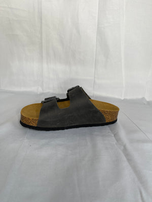 Plakton Malaga Mid 340010 Gris Grey Leather Womens Casual Stylish Open Toe Sandals