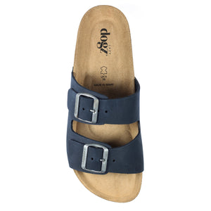 Lazy Dogz Rocco Blue Womens Casual Comfort Leather Slip On Sandals