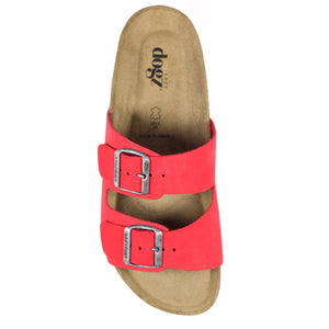 Lazy Dogz Rocco Red Womens Casual Comfort Leather Slip On Sandals