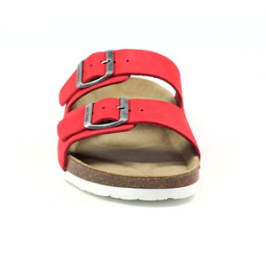 Lazy Dogz Rocco Red Womens Casual Comfort Leather Slip On Sandals