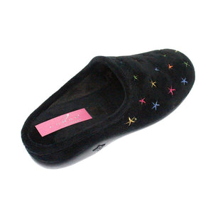 Lunar KLW005BK Galaxy II Black Womens Casual Comfort Slip On Slippers