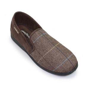 Goodyear Harrison Brown Mens Comfort Memory Foam Slippers