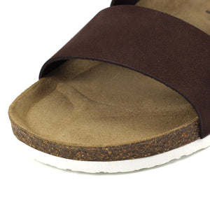 Lazy Dogz Bobby Dark Brown Womens Casual Comfort Leather Slip On Sandals