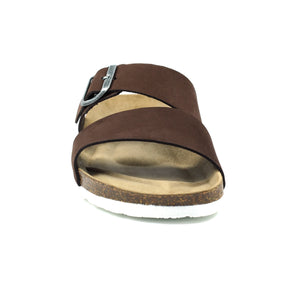 Lazy Dogz Bobby Dark Brown Womens Casual Comfort Leather Slip On Sandals
