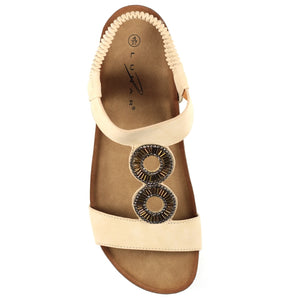 Lunar JLH359 Barwell Beige Womens Comfortable Summer Slingback Sandals