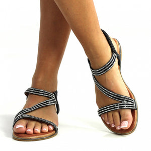 Lunar JLH321 Blaise II Black Womens Comfortable Summer Sandals