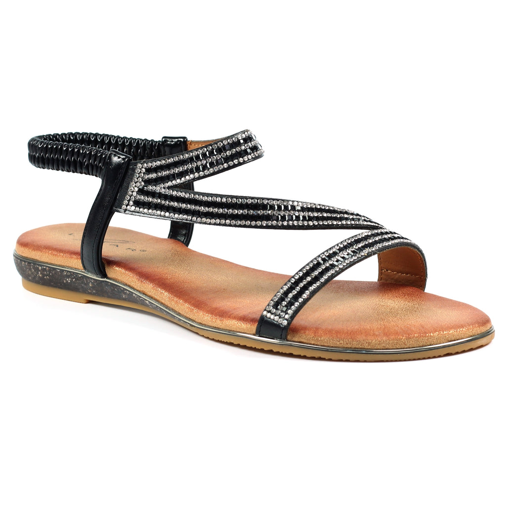 Lunar JLH321 Blaise II Black Womens Comfortable Summer Sandals