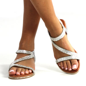 Lunar JLH321 Blaise II Silver Womens Comfortable Summer Sandals