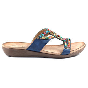 Lunar JLH366 Chill Blue Womens Slip On Mules Sandals