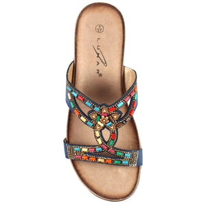 Lunar JLH366 Chill Blue Womens Slip On Mules Sandals
