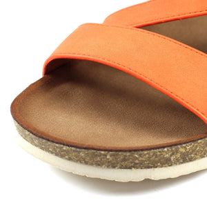 Lunar JLH358 Cluster Orange Womens Comfortable Summer Slingback Sandals