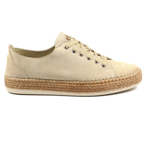Lazy Dogz Maddison Beige Womens Casual Comfort Leather Trainer