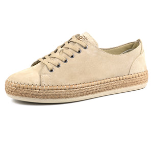 Lazy Dogz Maddison Beige Womens Casual Comfort Leather Trainer