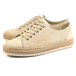 Lazy Dogz Maddison Beige Womens Casual Comfort Leather Trainer