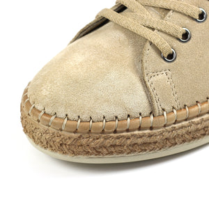 Lazy Dogz Maddison Beige Womens Casual Comfort Leather Trainer