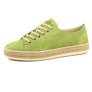 Lazy Dogz Maddison Olive Green Womens Casual Comfort Leather Trainer