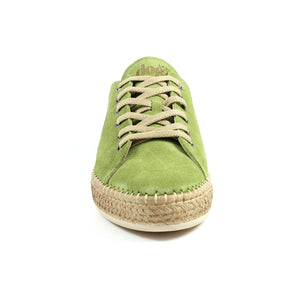 Lazy Dogz Maddison Olive Green Womens Casual Comfort Leather Trainer