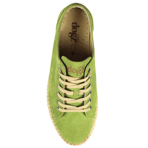 Lazy Dogz Maddison Olive Green Womens Casual Comfort Leather Trainer