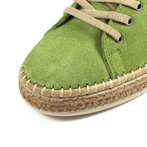 Lazy Dogz Maddison Olive Green Womens Casual Comfort Leather Trainer