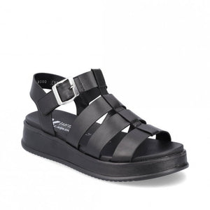 Rieker R-Evolution W0804-00 Black Womens Casual Comfort Gladiator Sandal