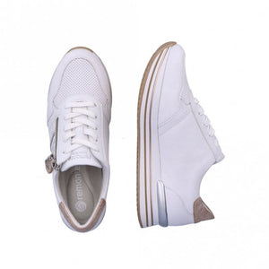 Remonte D1318-81 White Combination Womens Casual Comfort Leather Lace Up Trainers