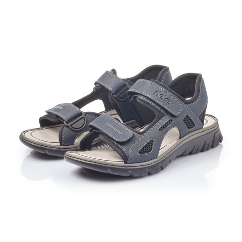 Rieker 26761-14 Navy Mens Casual Comfort Touch Fastening Sandals